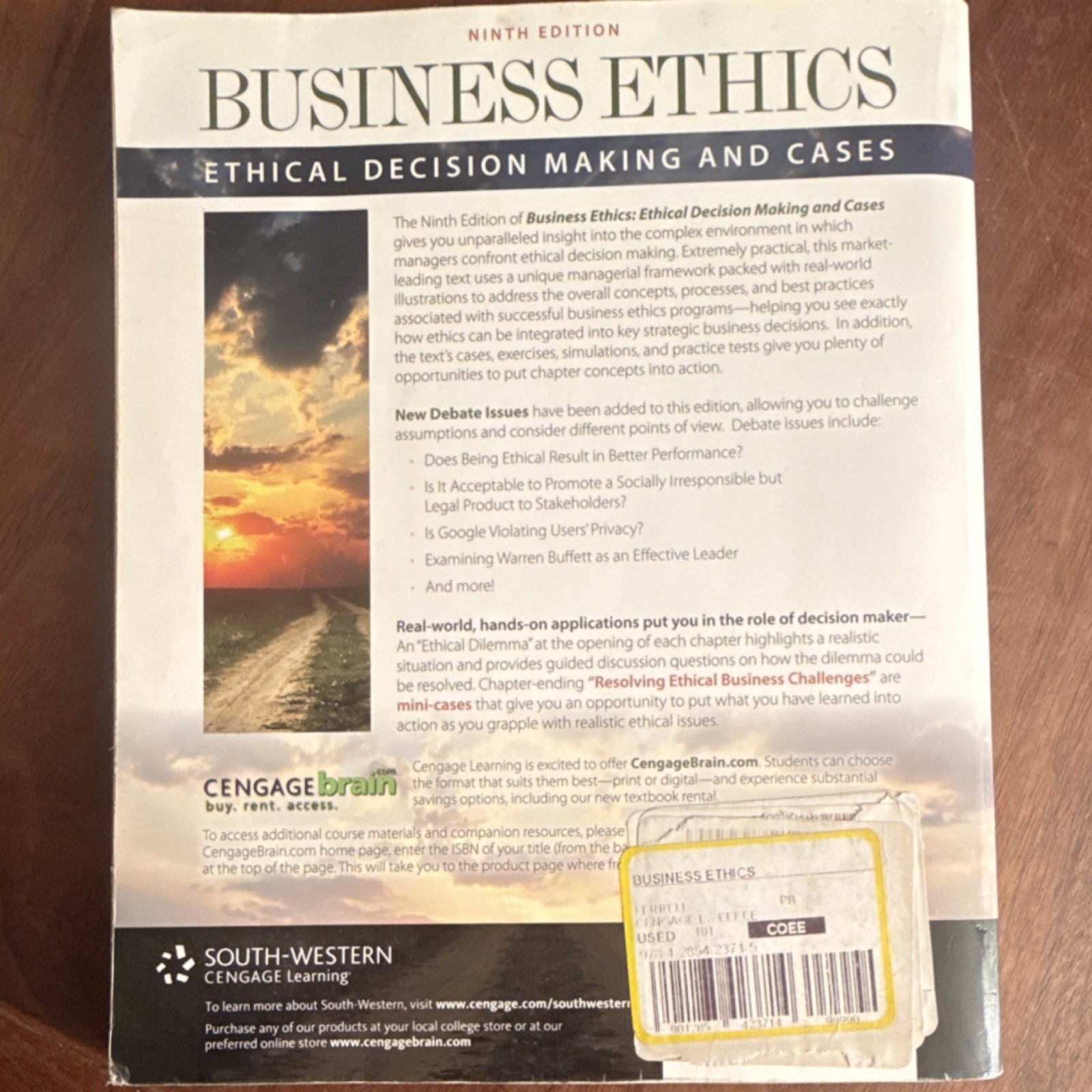 South-Western Cengage Learning Business Ethics 9th Ed Paperback Ferrell