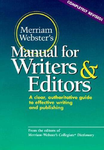 Merriam-Webster’s Manual for Writers and Editors – Paperback – GOOD
