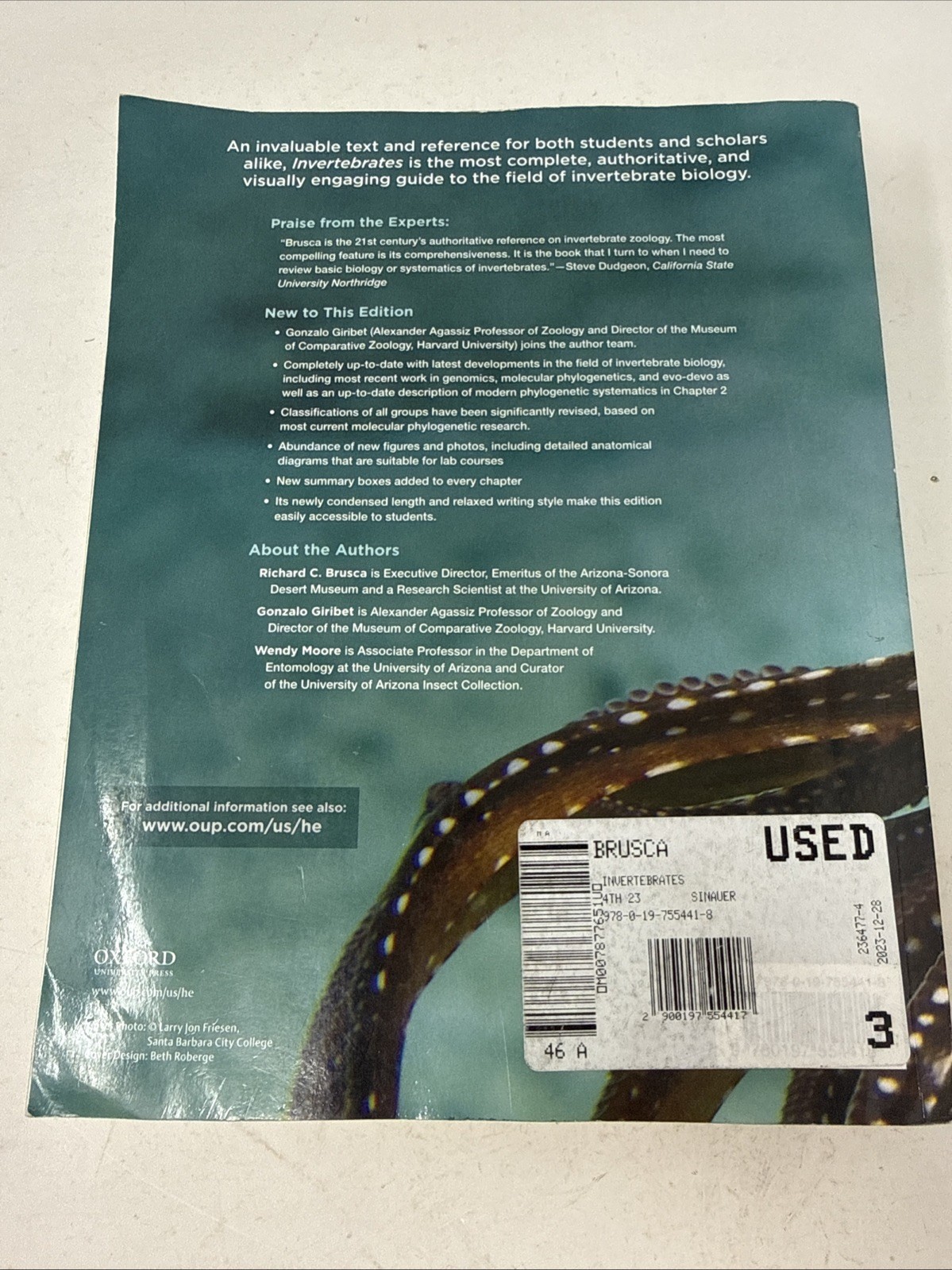 Invertebrates 4th Edition. by Brusca, Richard C.