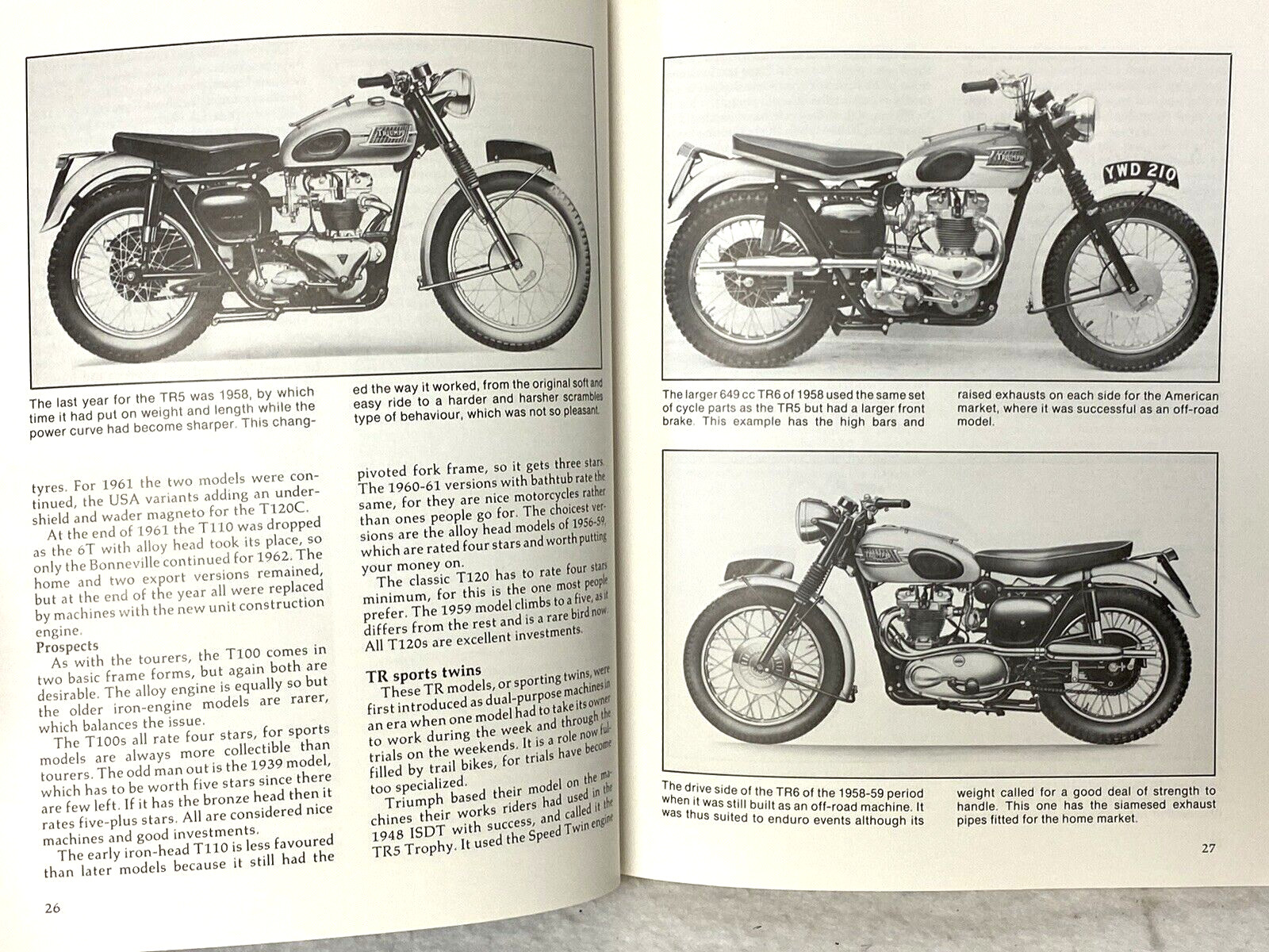 TRIUMPH MOTORCYCLE BUYERS GUIDE,ILLUSTRATED,BACON,160 PAGES,SINGLES,TWINS,GIFT!!
