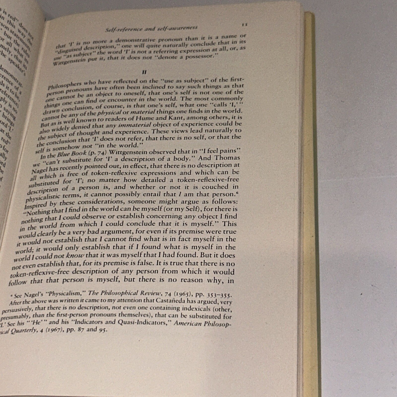 Identity, Cause, and Mind: Philosophical Essays By Sydney Shoemaker (1984, HC)
