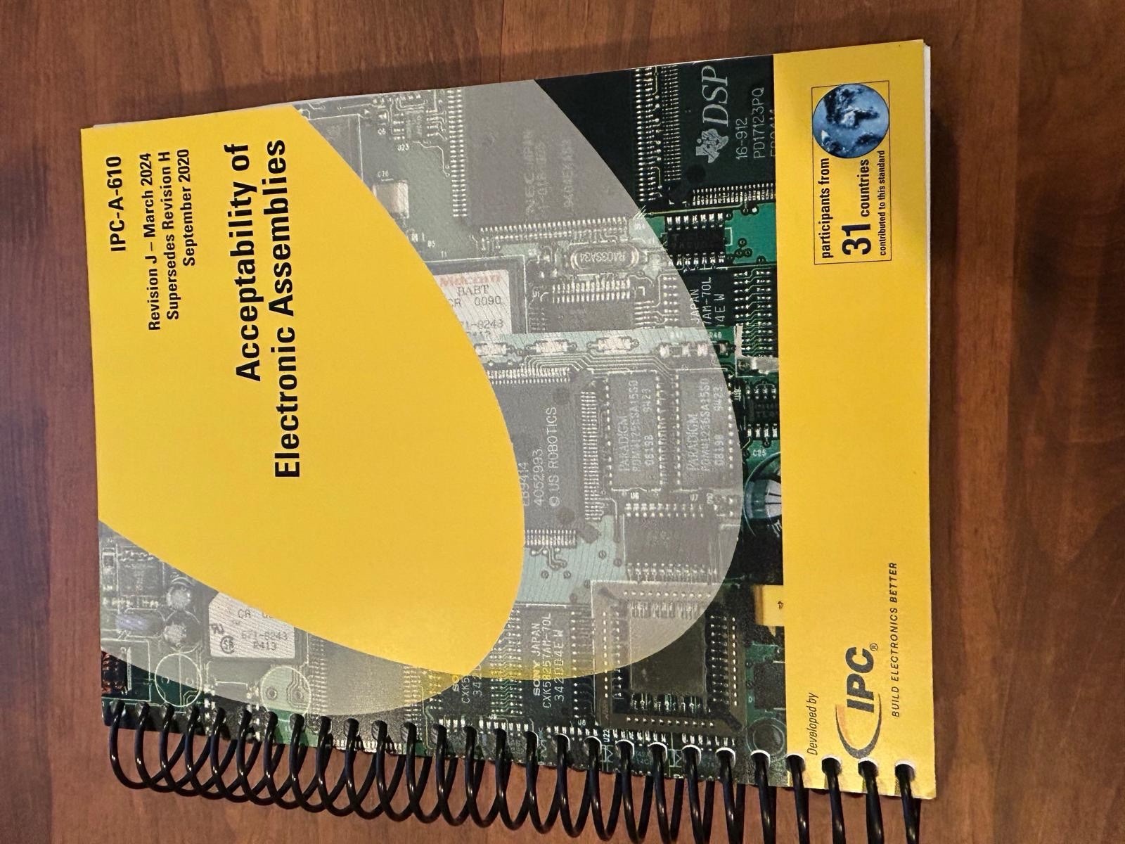 IPC-A-610 Revision J, March 2024, Accep of Electronic Assemblies -brand New