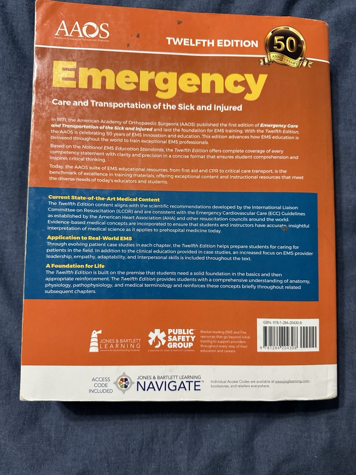 AAOS Emergency Care and transportation of the Sick and injured -EMT course book