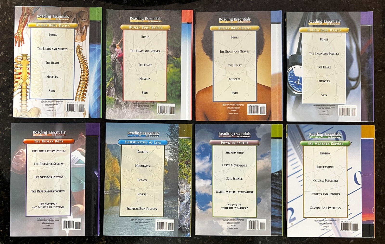Perfection Learning–Reading Essentials in Science Lot of 8 HC–Various Authors