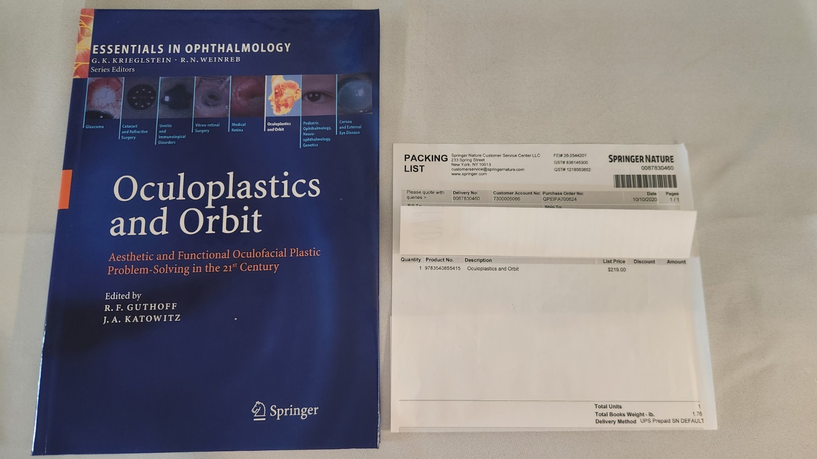 Springer Oculoplastics and Orbit Hardcover by Guthoff Katowitz English