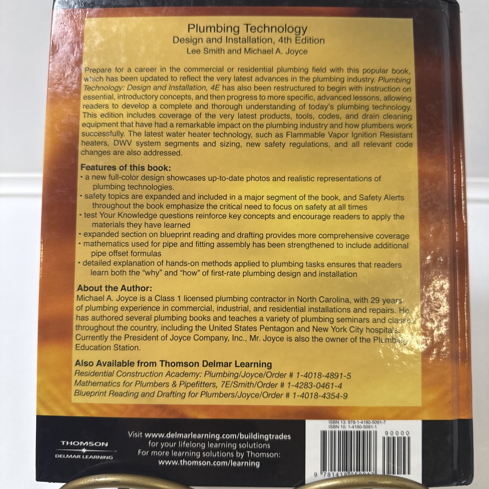 Plumbing Technology Design & Installation 4th Ed Lee Smith Michael Joyce HC