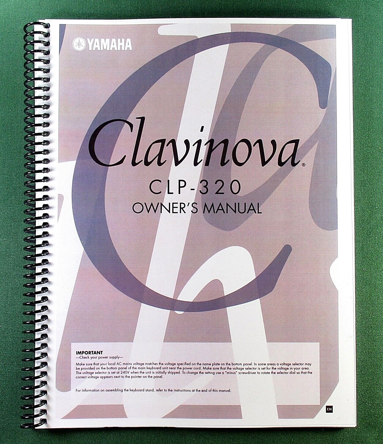 Yamaha CLP-320 Instruction Manual: 44 Pages & Protective Covers!