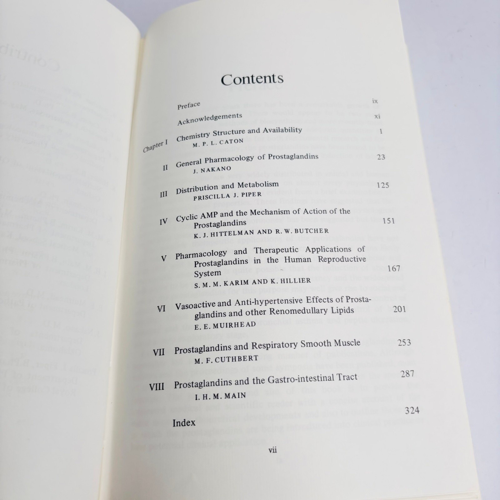 The Prostaglandins Pharmacological And Therapeutic Advances Cuthbert 1973