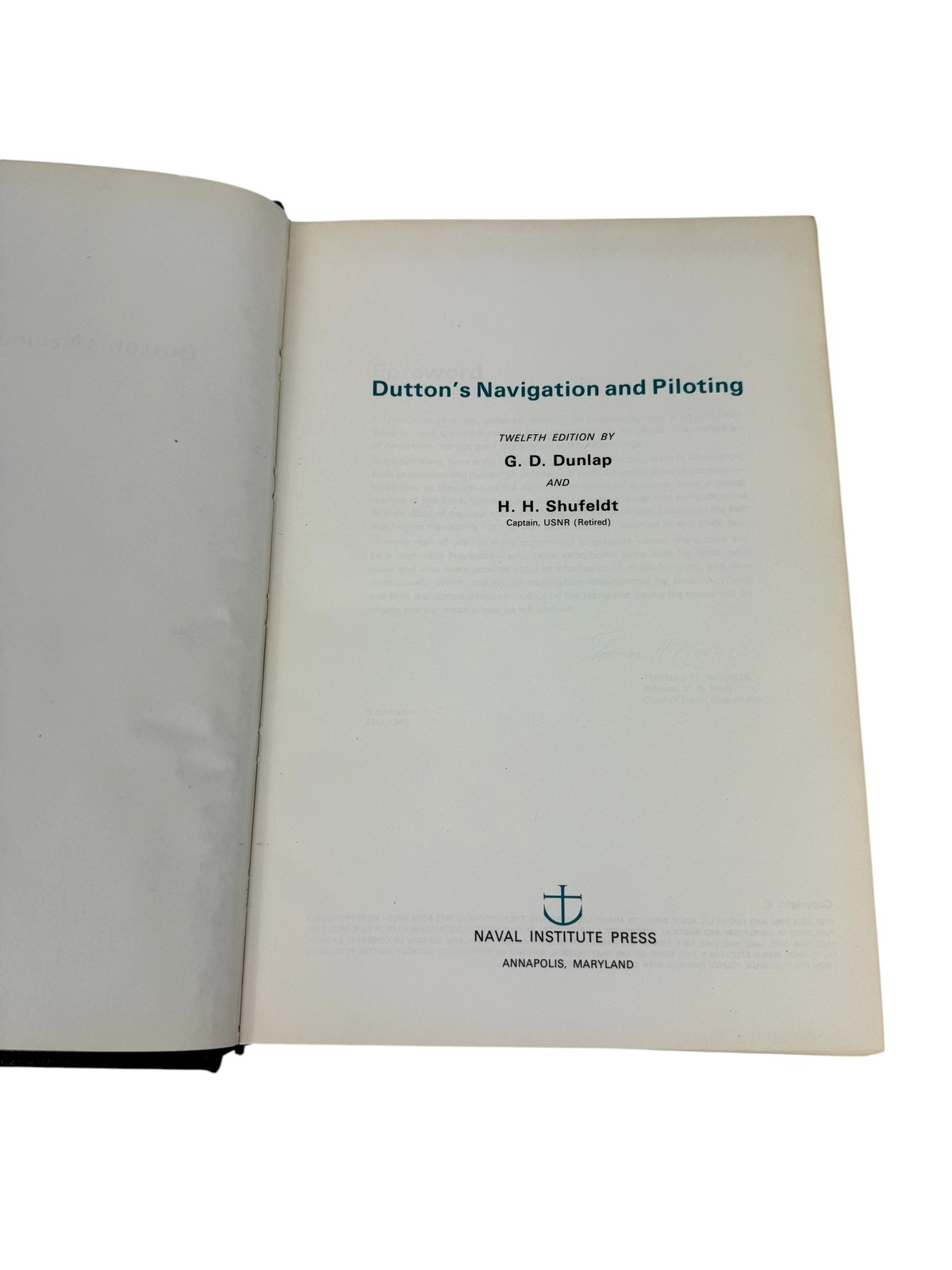 Dutton’s Navigation and Piloting Twelfth Edition 1972 Naval Institute Press