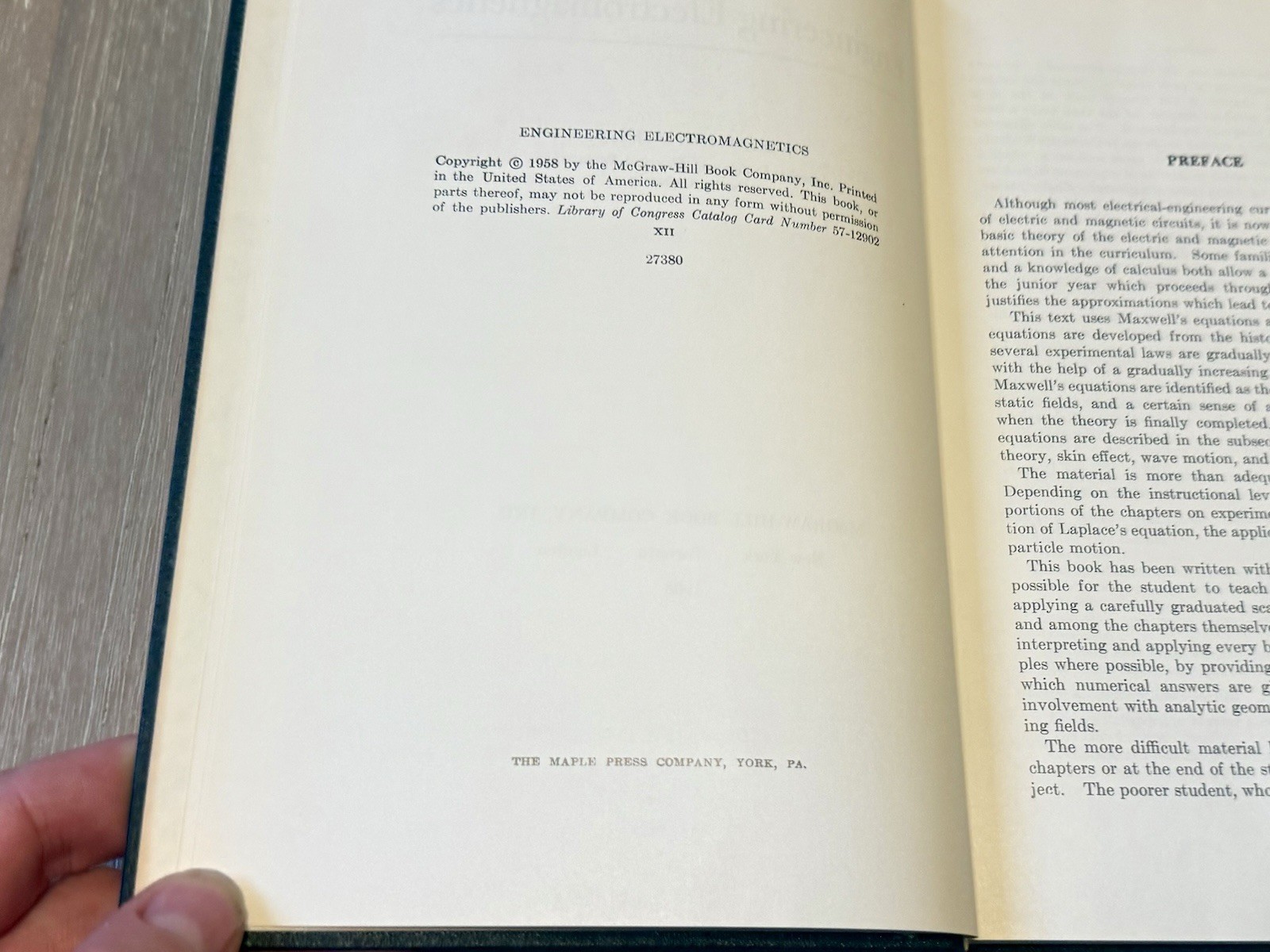 Engineering Electromagnetics by William H. Hayt, Jr. 1958 Hardcover
