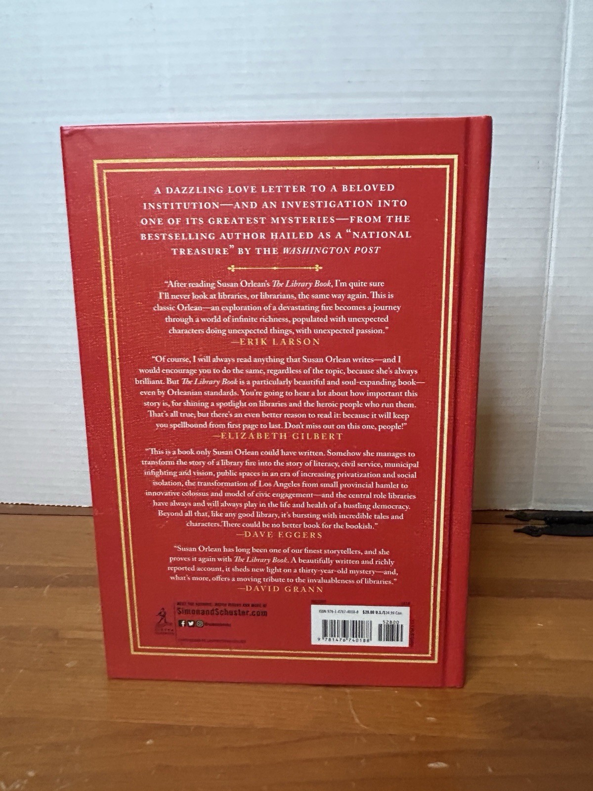 Library Book by Susan Orlean (2018, Hardcover) First Edition Sixth Printing