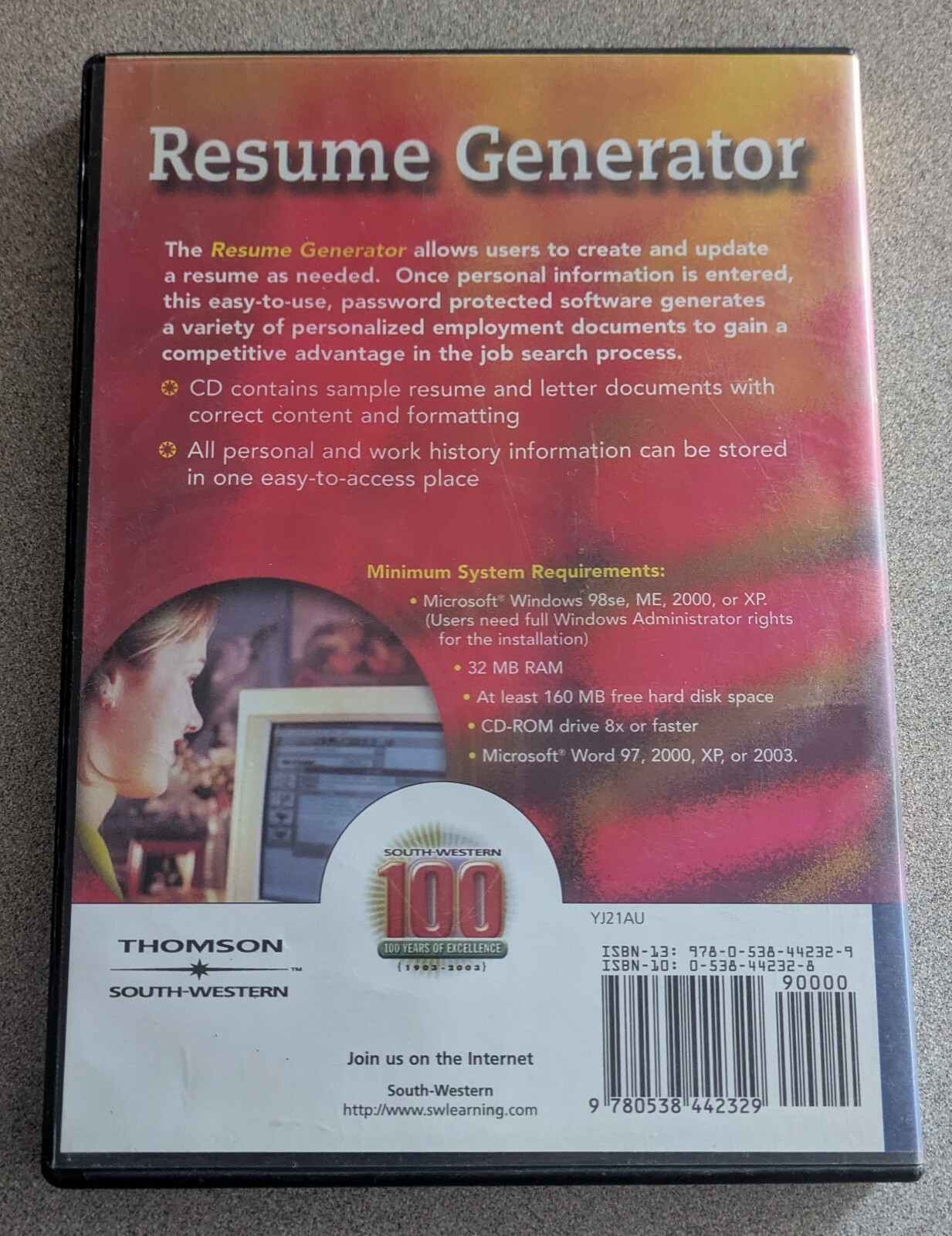 Resume Generator CD ROM by Cengage South Western Staff and Thomson South 2004
