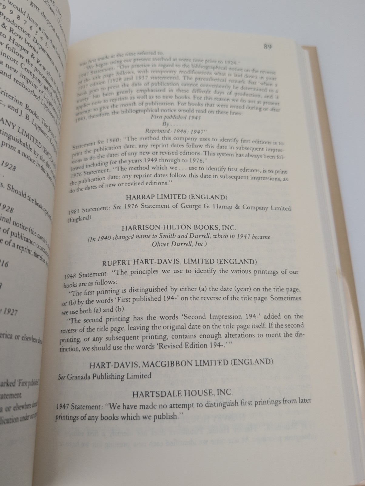 First Editions, A Guide to Identification, 1985 HC/DJ, Second Printing