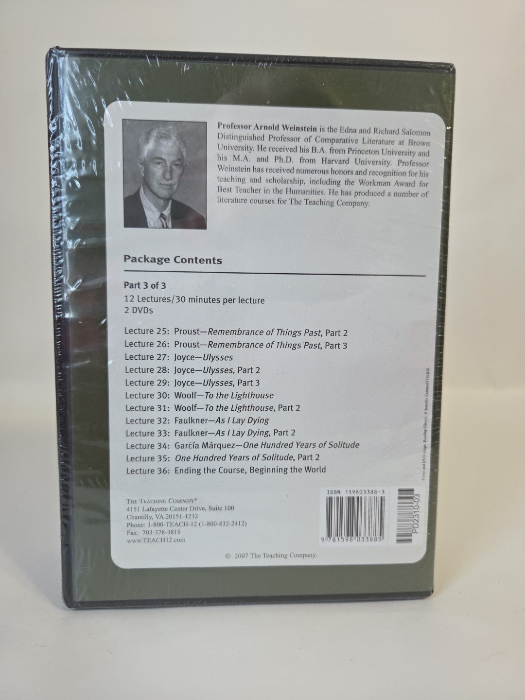 Great Courses Classic Novels: Meeting Challenge of Great Literature 3 DVD 1 Book