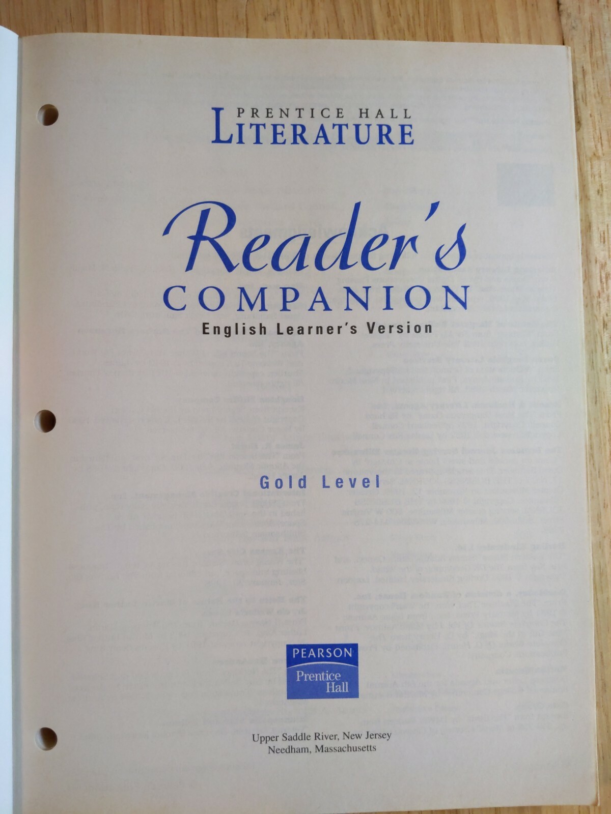 Adapted Reader’s Companion Workbook Gold Level 9th Grade 9 Homeschool Reading LN