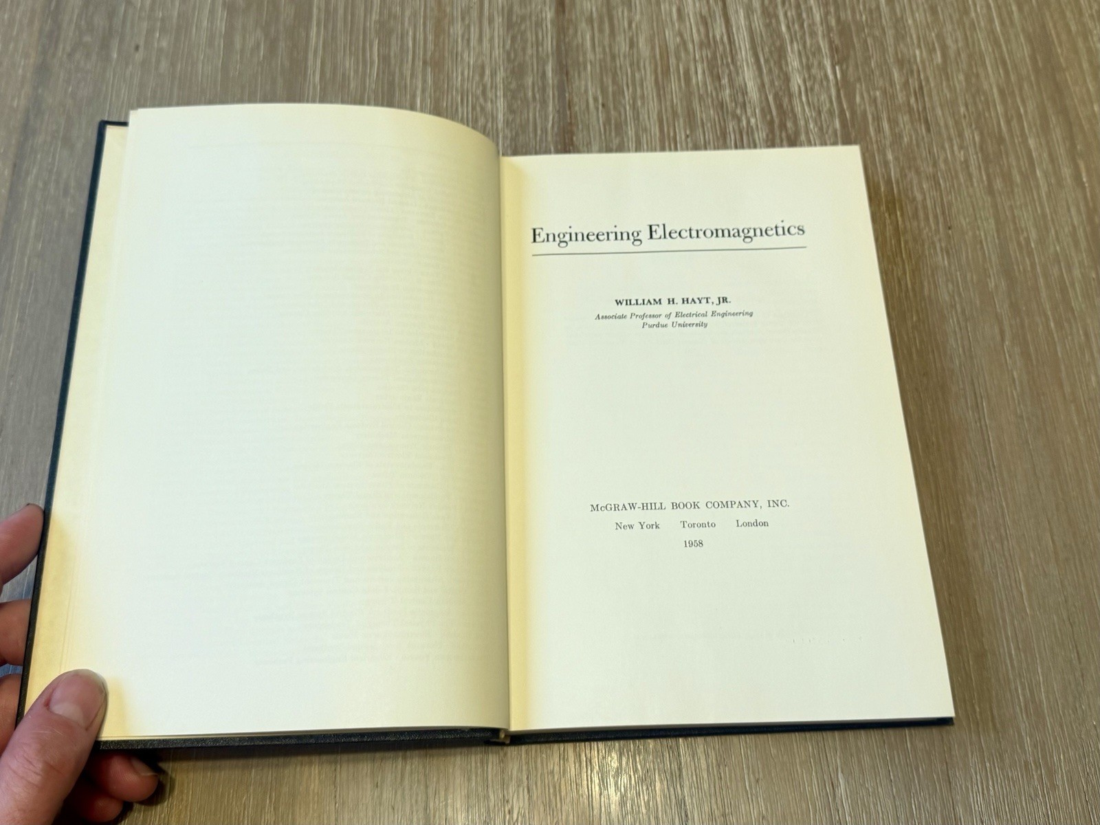 Engineering Electromagnetics by William H. Hayt, Jr. 1958 Hardcover