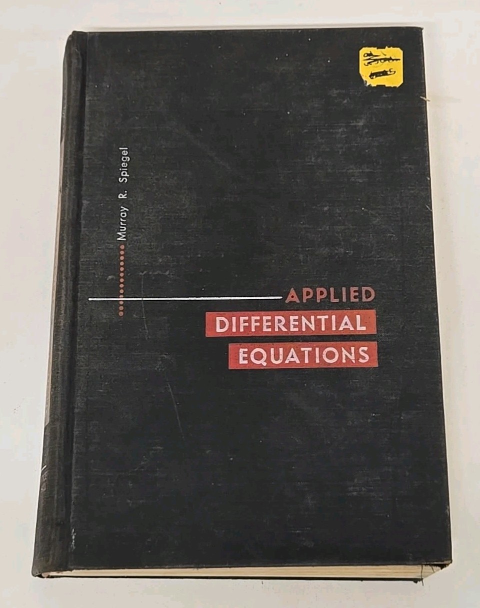 Applied Differential Equations Murray R Spiegel Prentice Hall 1958 Math Textbook