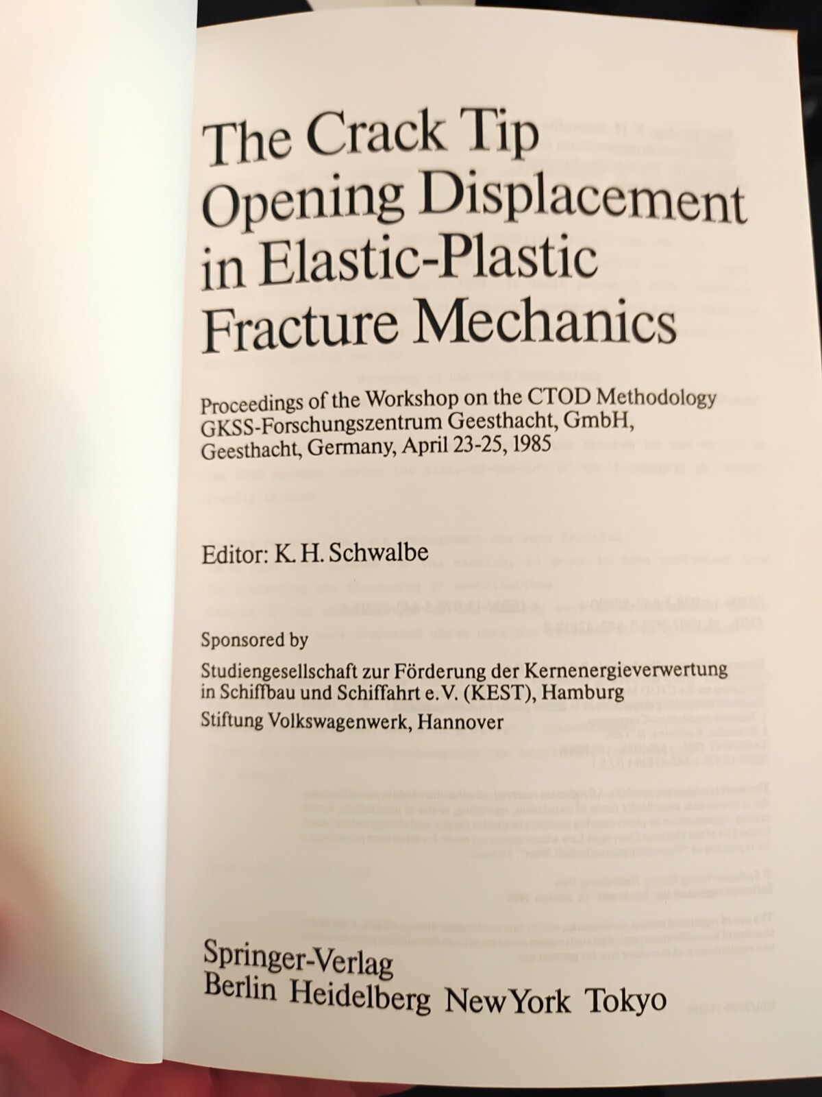 The crack tip opening displacement in elastic plastic fracture mechanics