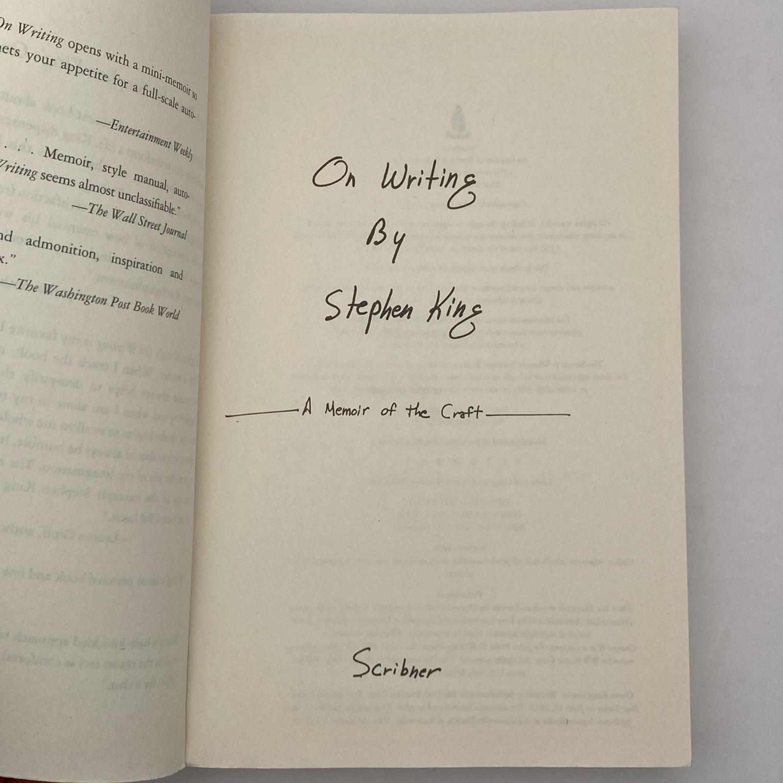 On Writing : A Memoir of the Craft Stephen King Twentieth Anniversary Ed 2020 PB