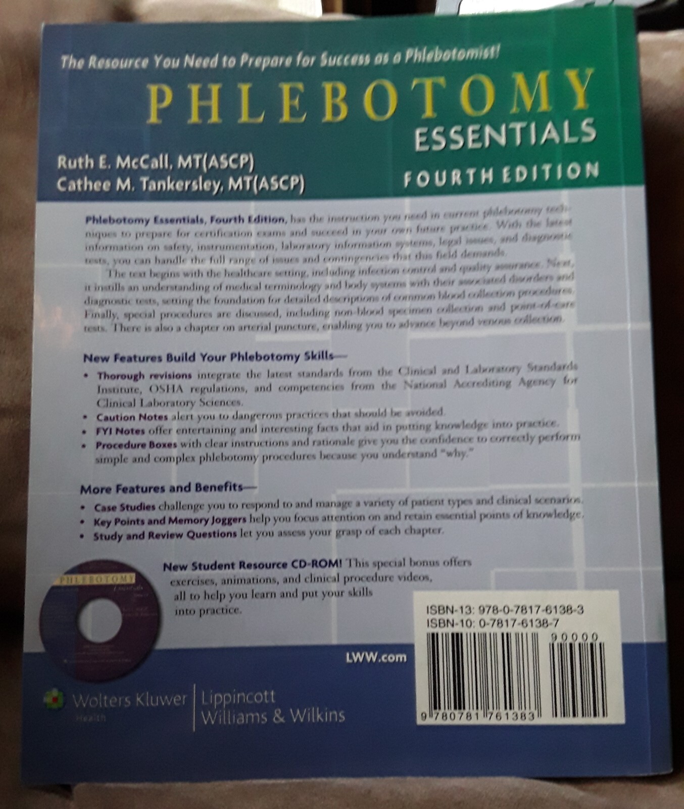Phlebotomy Essentials by Cathee M. Tankersley & Ruth E. McCall (2007, 4th Ed.)