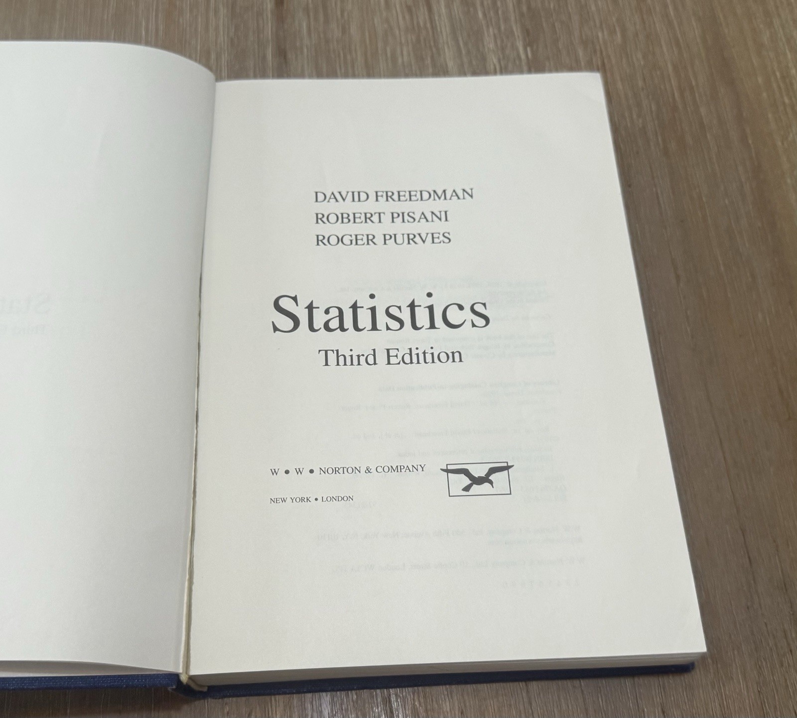 Statistics Third Edition by Freedman, Pisani, and Purves 1998 Hardcover