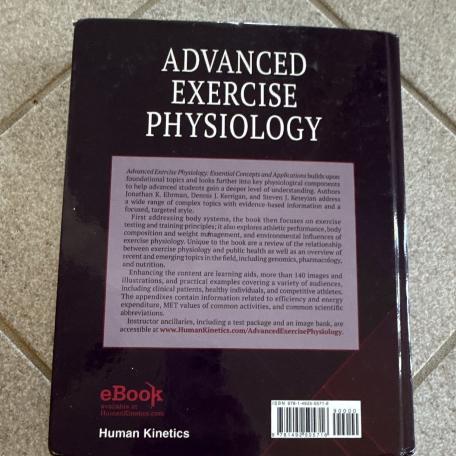 Advanced Exercise Physiology Hardcover by Ehrman, Human Kinetics, Exercise Phys…