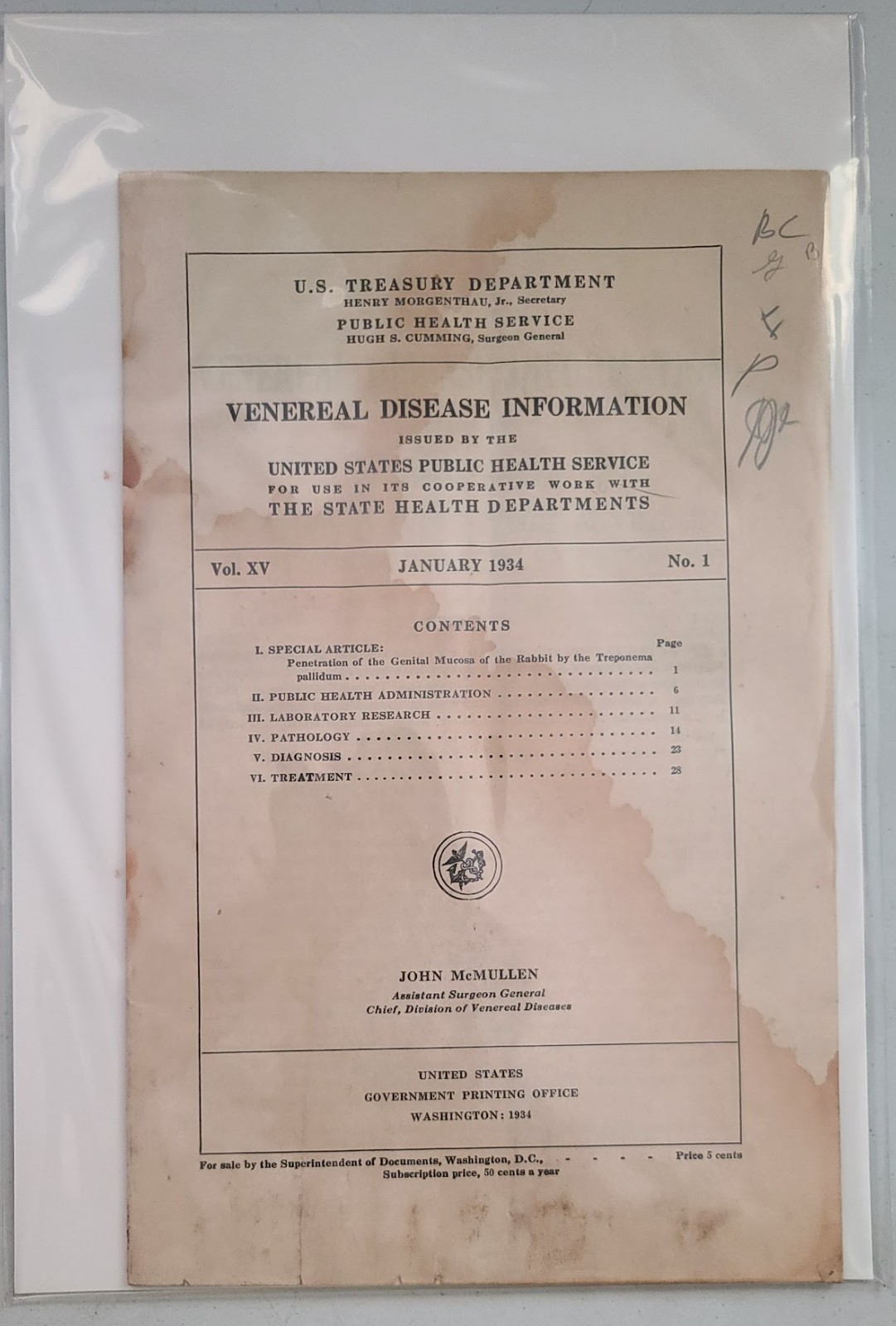 Vintage Annual Reports Venereal Disease: Its Prevention, Symptoms, & Treatment