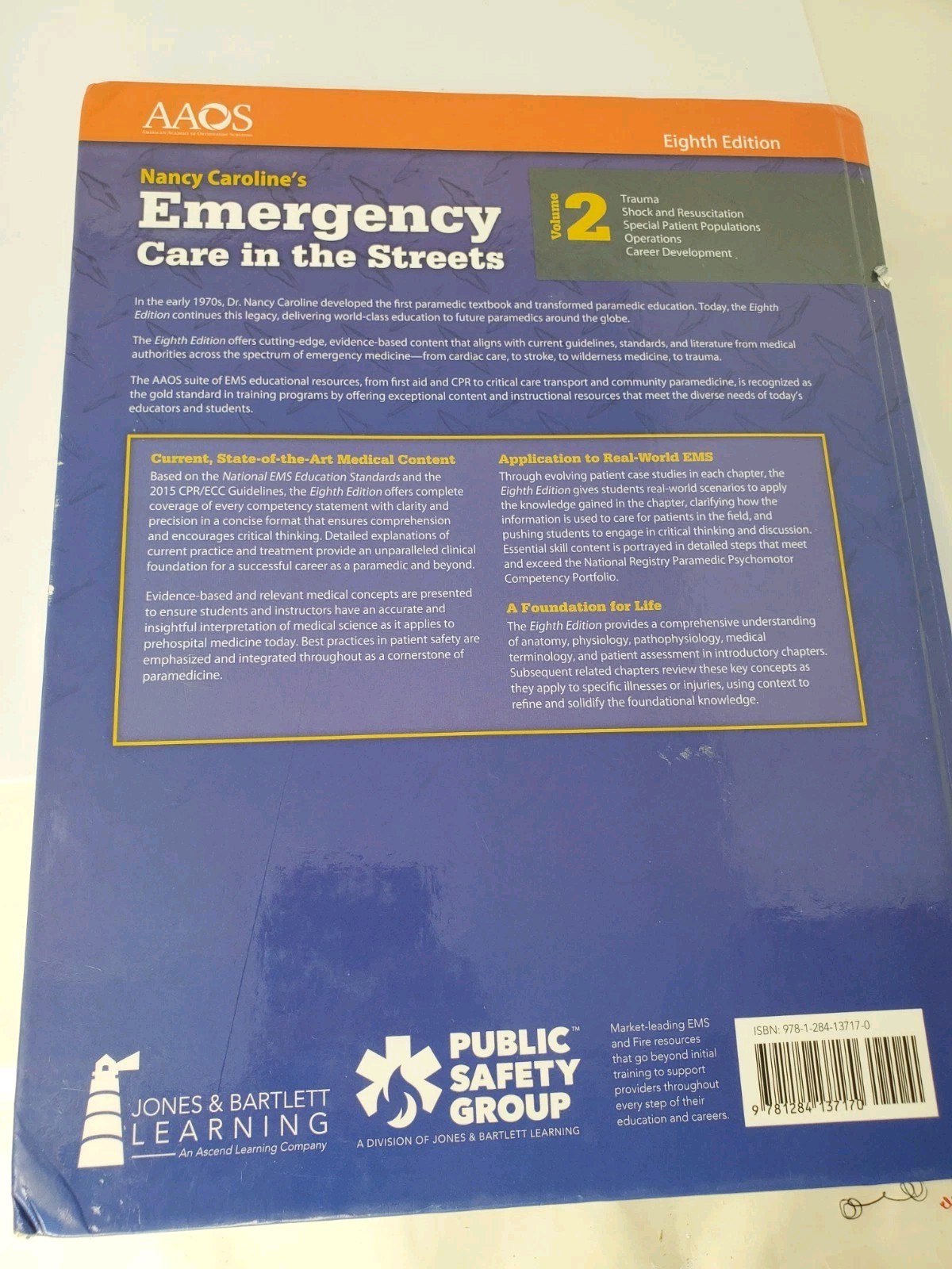 AAOS Nancy Caroline’s Emergency Care in the Streets – Eighth Ed. Volume 2