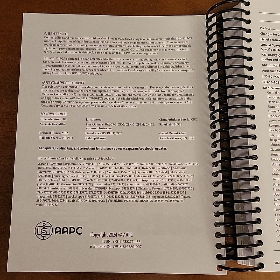 AAPC ICD-10-PCS EXPERT 2025 SPIRAL Inpatient Procedure Codes & Facilities