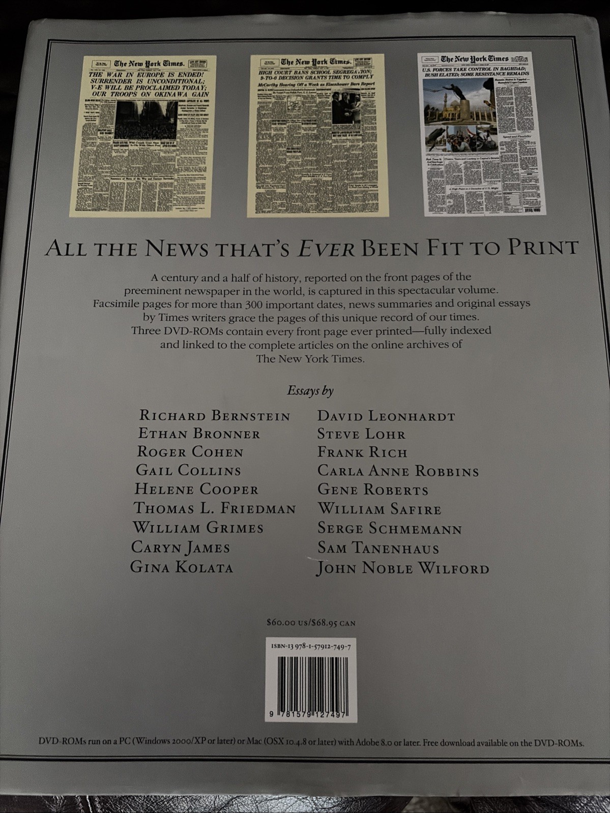 New York Times: the Complete Front Pages : 1851-2008 by The New York Timesb324