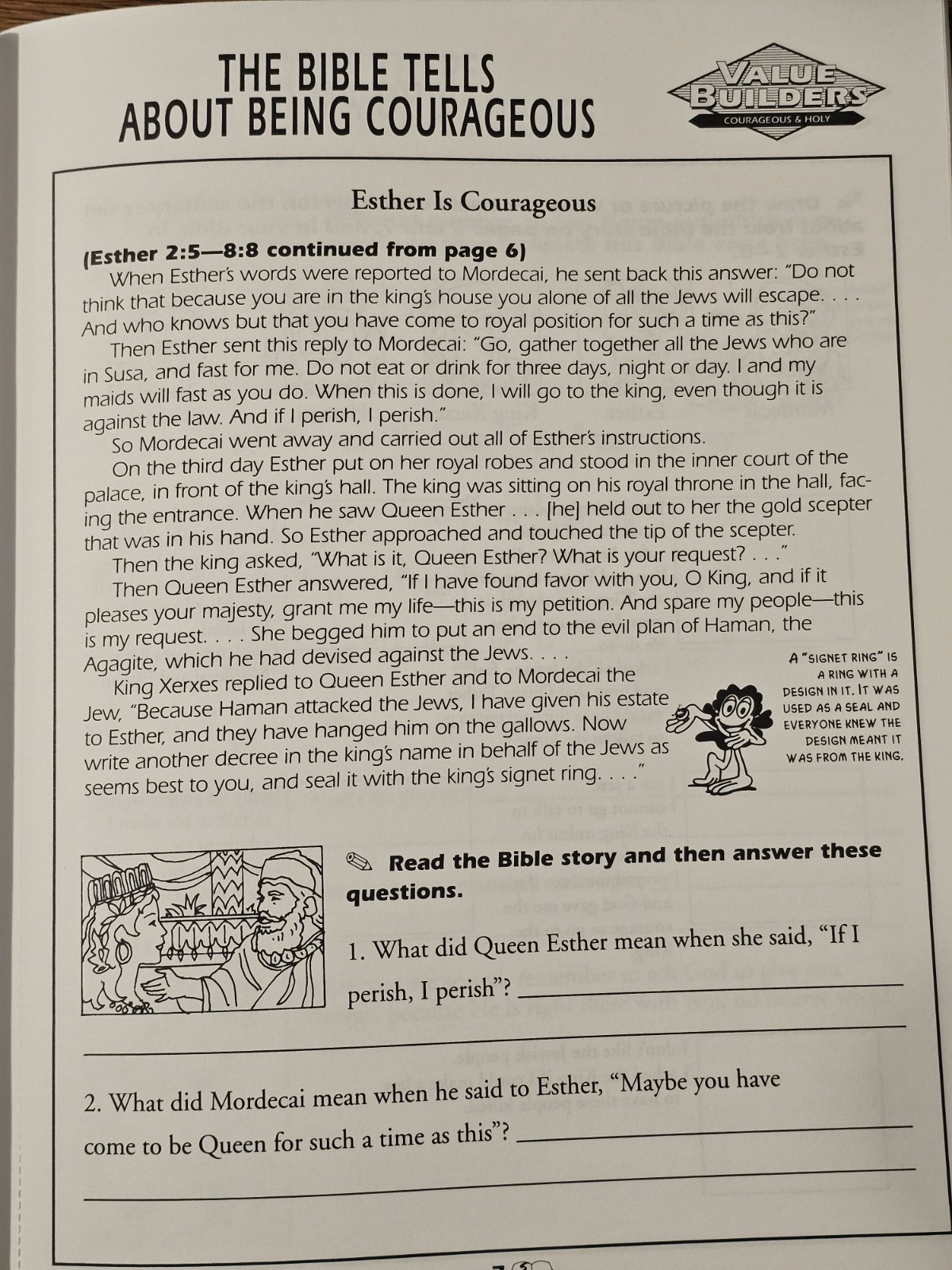 Courageous & Holy by Ellen Larson, Bible-Based Ages 6-12. Row M.