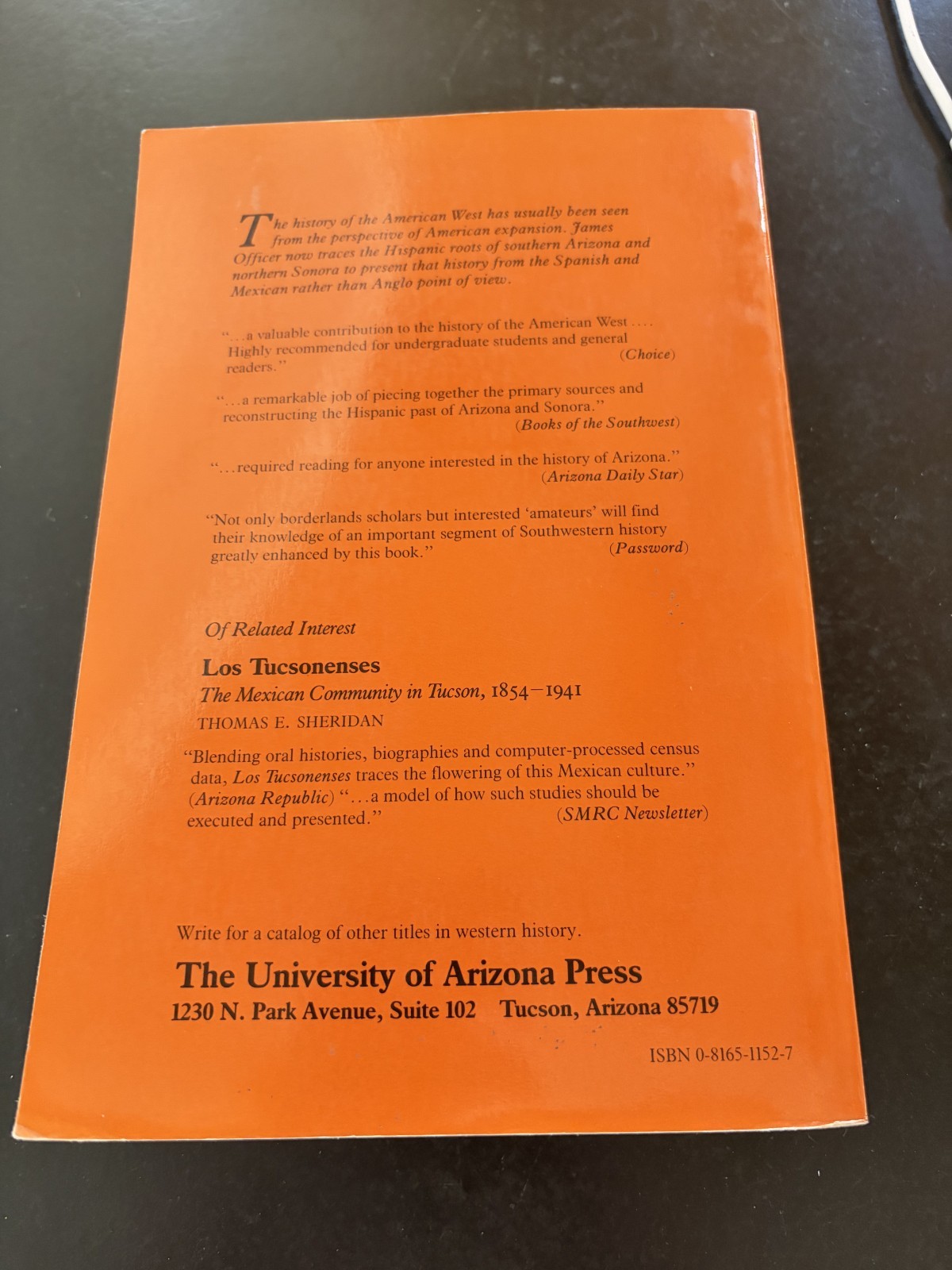 Hispanic Arizona, 1536-1856 by James E. Officer (1989, Trade Paperback)