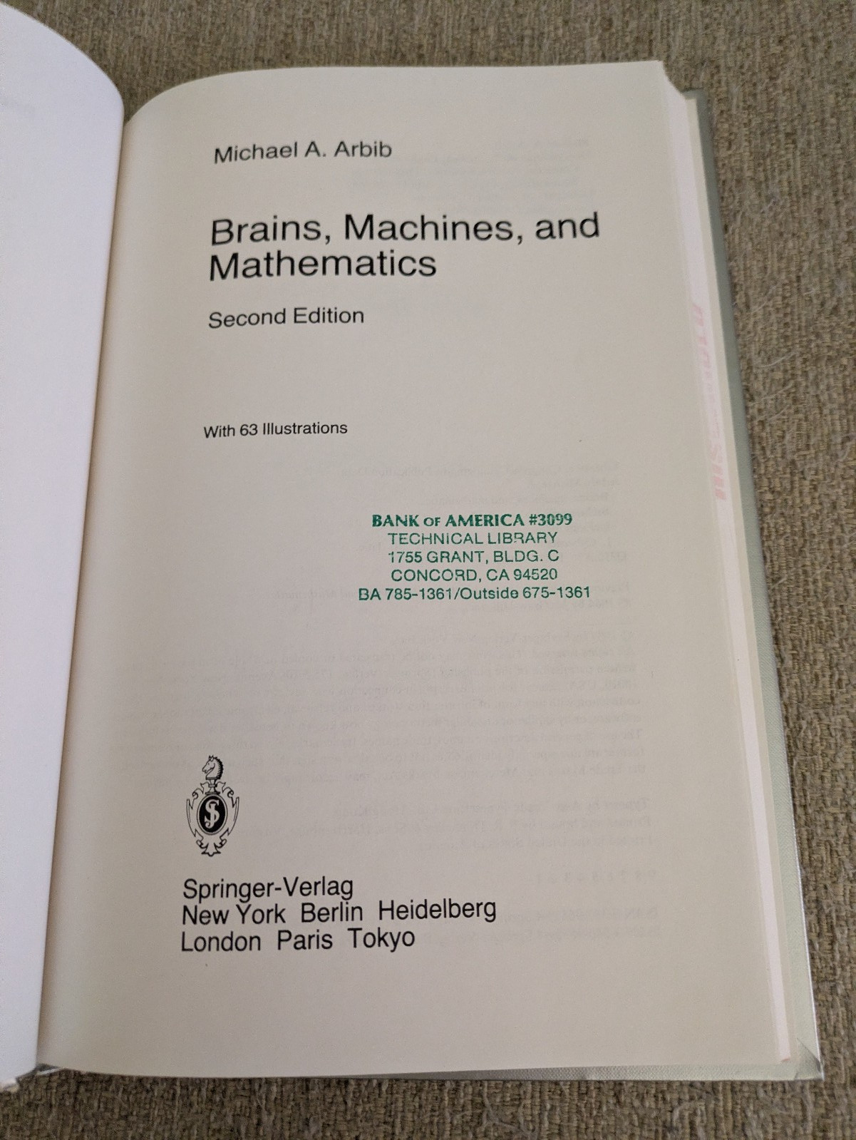 Brains, Machines, and Mathematics, 2nd Edition | Arbib | 1987 HC | Ex-Library