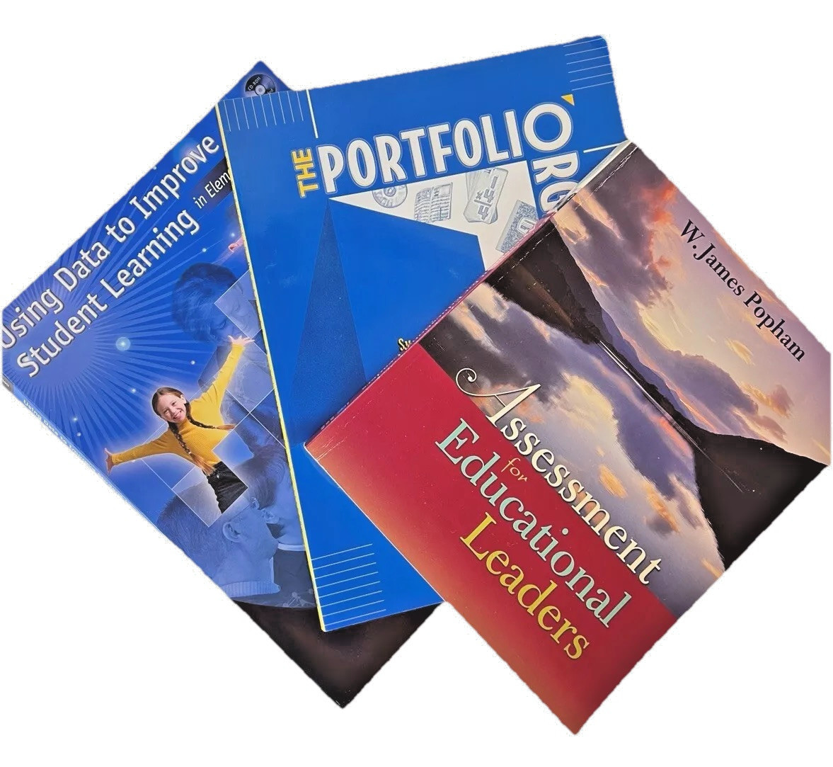 Lot of 3 Education Books Assessment, Data-Driven Instruction, Student Portfolios