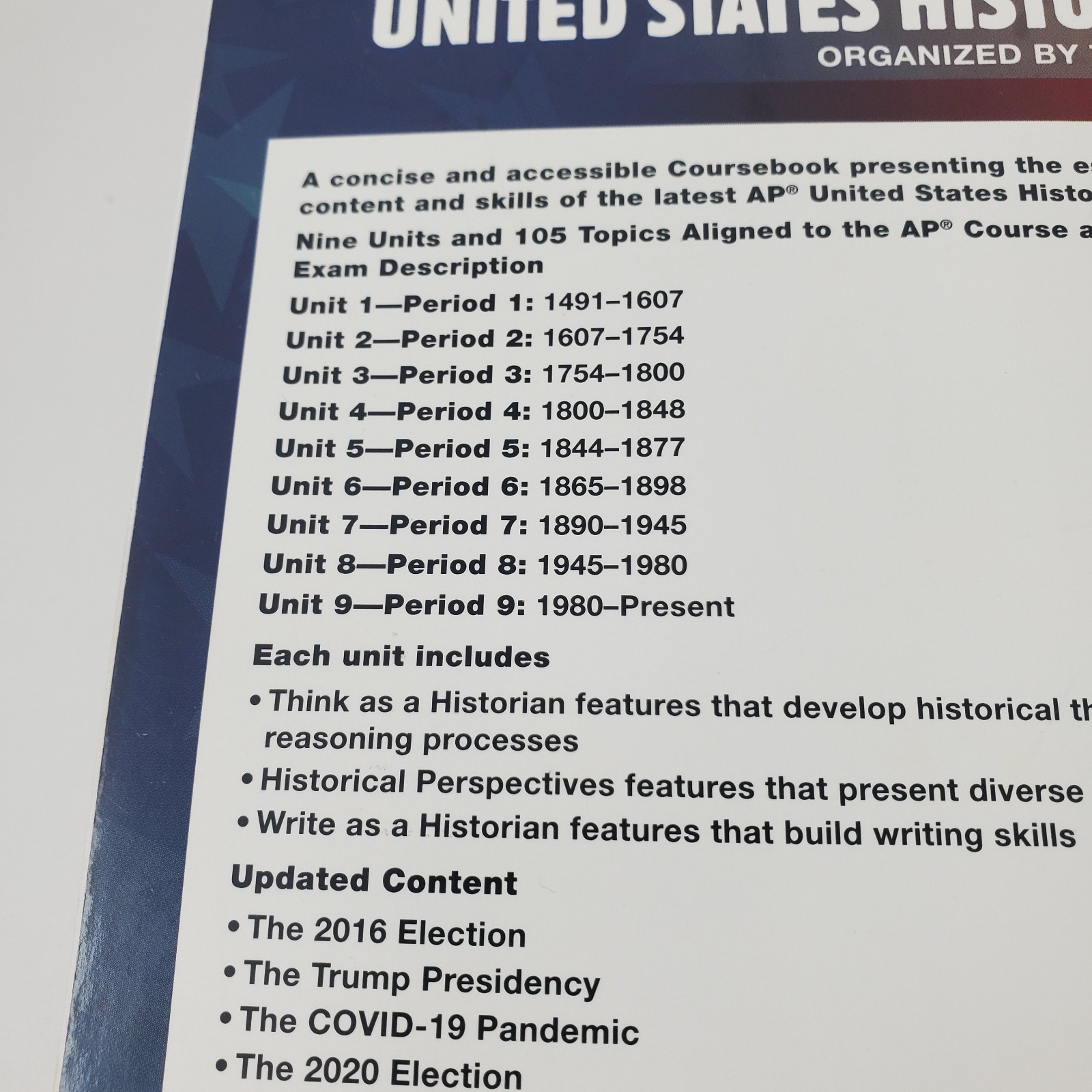 Advanced Placement United States History Paperback by John J Newman 4th Edition