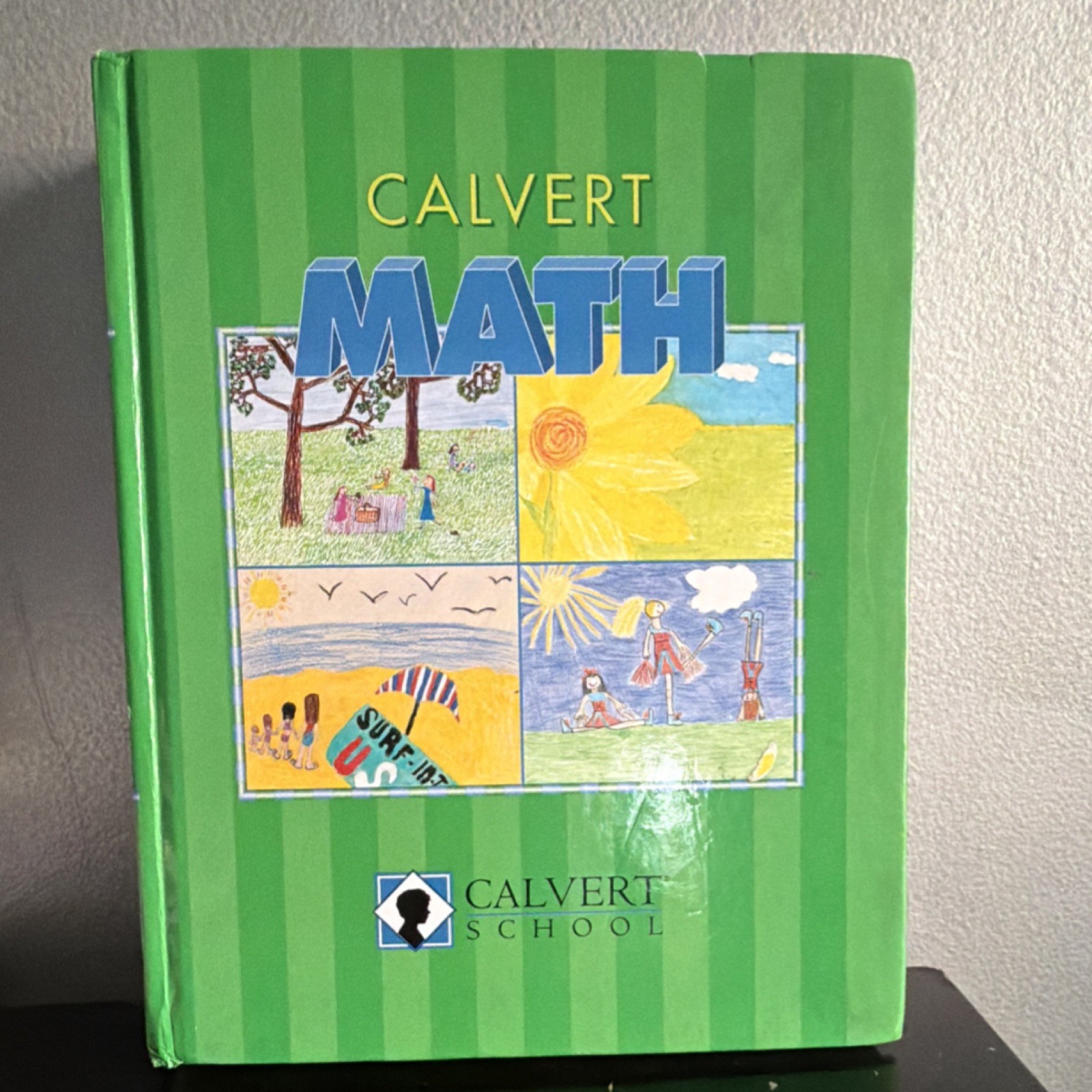 Calvert School Math Hardcover Textbook Green Cover English Very Good