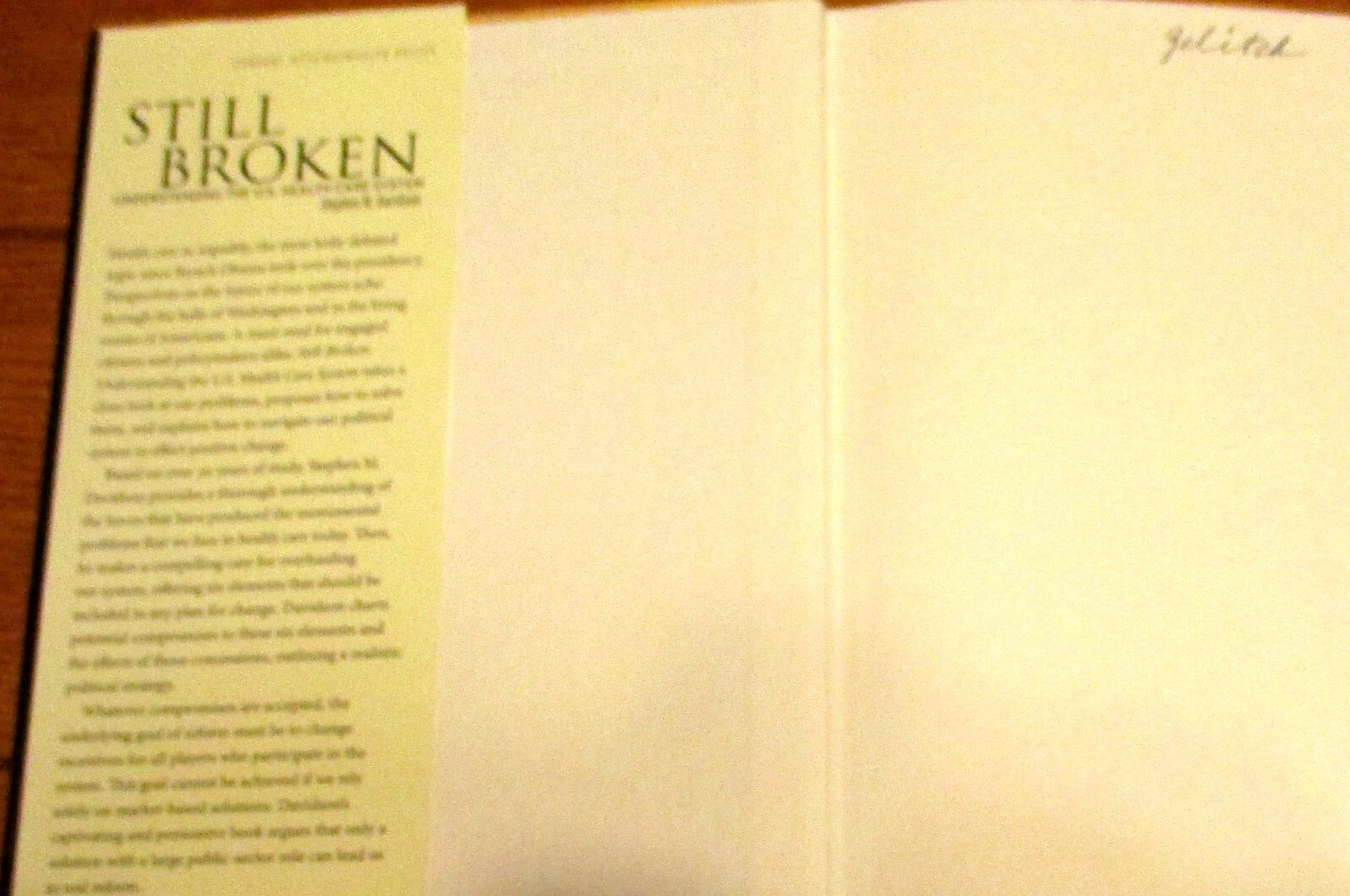 2010 Still Broken by Stephen M. Davidson SIGNED Hardcover Book D/J 304 Pages