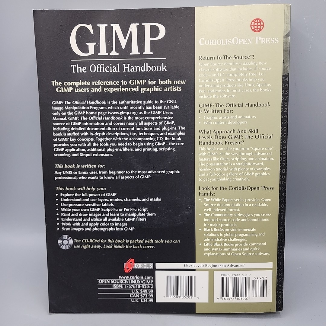 GIMP: The Official Handbook & CD Good By Karin Kylander & Olof