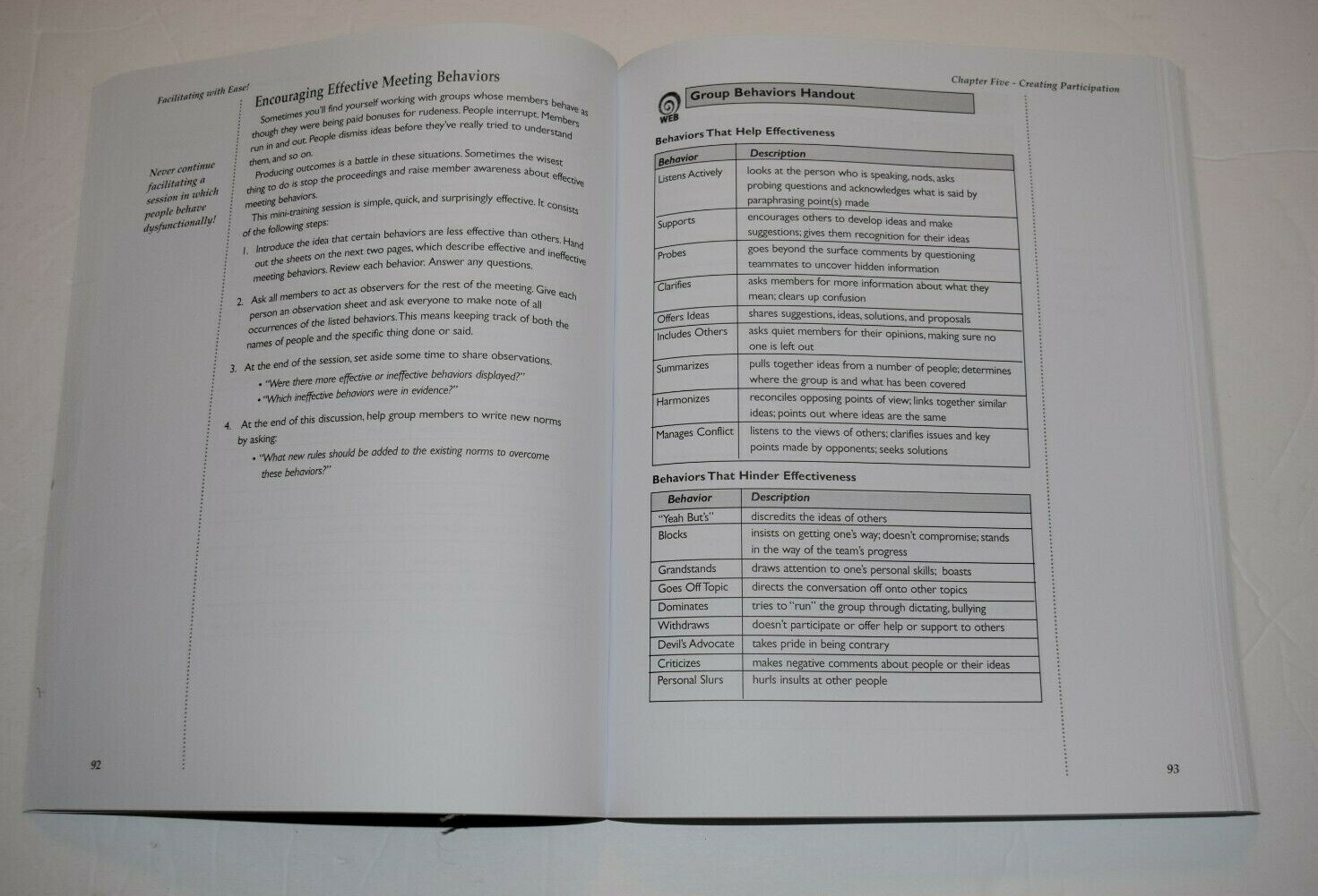 “FACILITATING WITH EASE,” 3rd Edition, Book (8.50″” x 11.00″), 237 Pages, New