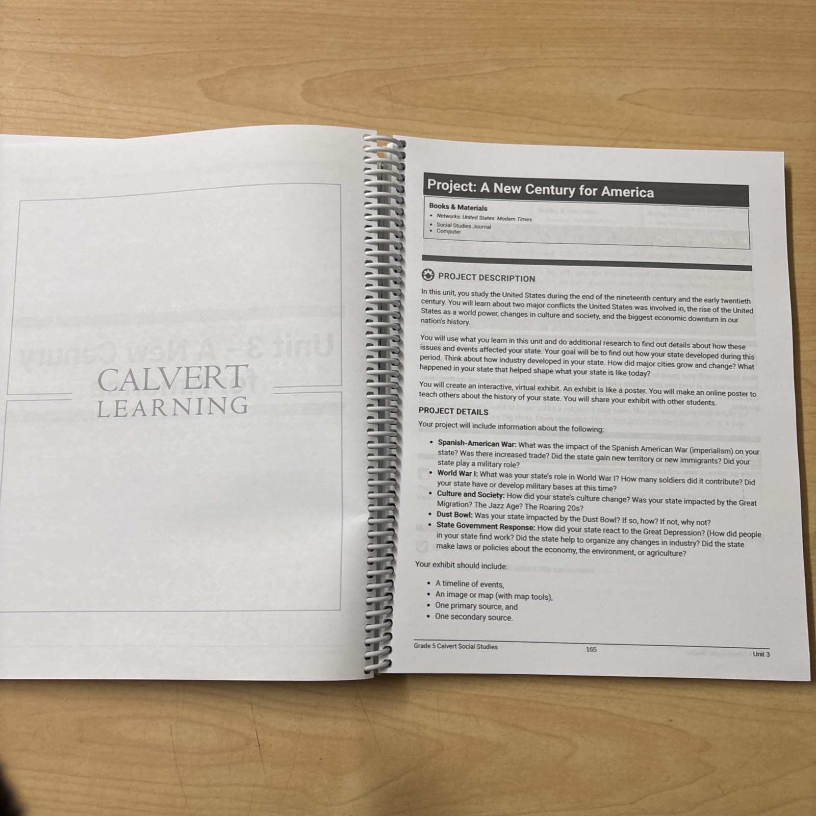Grade 5 Social Studies Calvert Learning Edmentum 2020 Very Good Spiral Bound