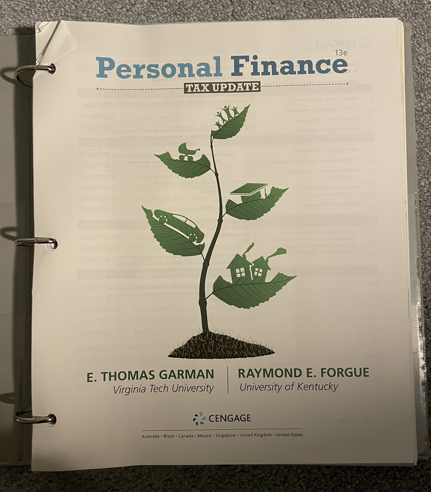 Personal Finance Textbook by E. Thomas Garman and Raymond E. Forgue