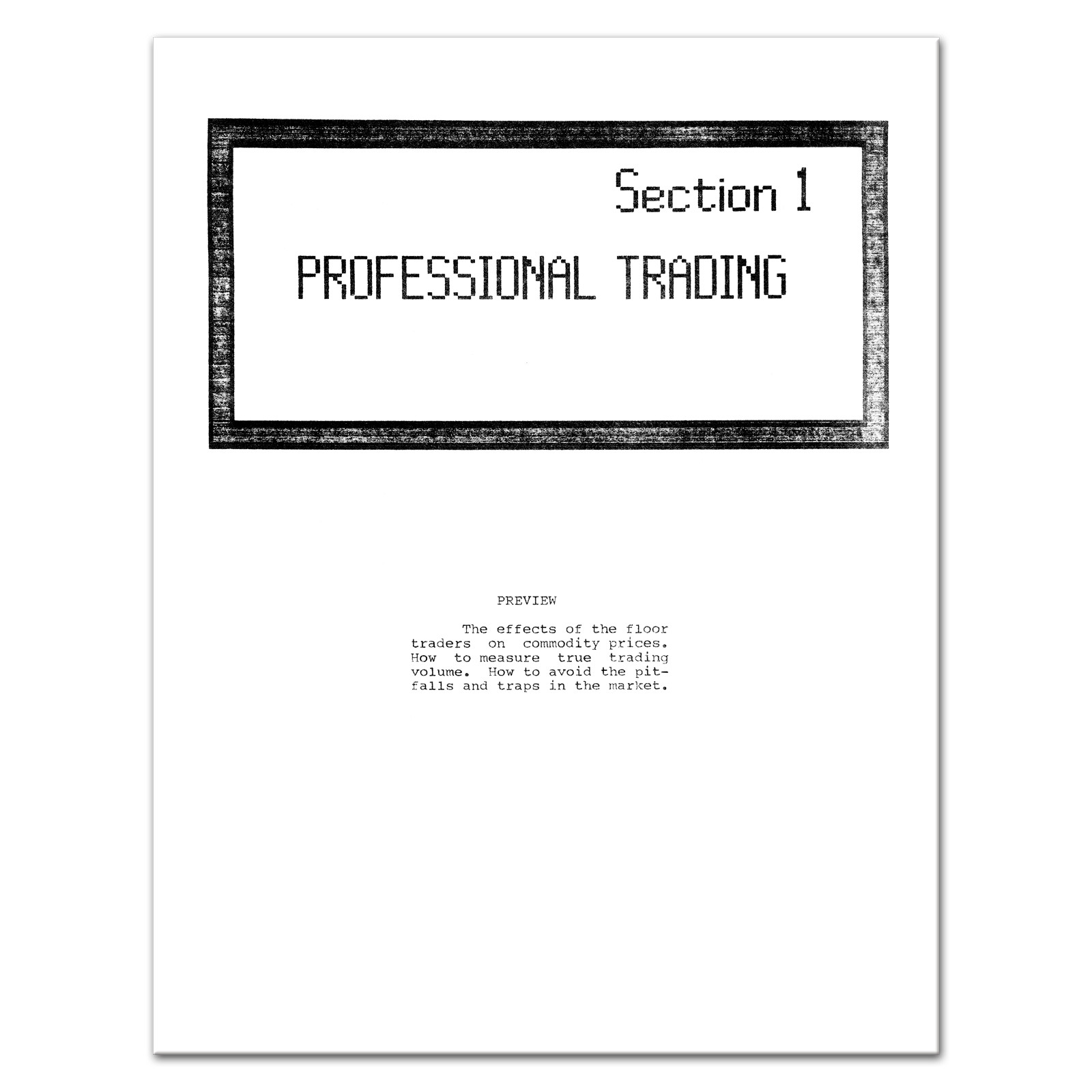 (1985) Commodity Chart Trading System by RICHARD C. ALLEN, Reprint