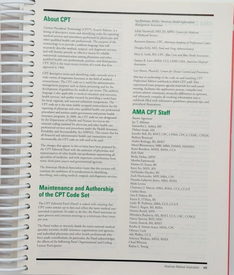 cpt 2025: Professional Edition. Spiral bound. AMA.