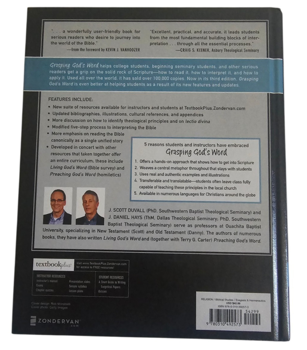 Grasping God’s Word A Hands-On Approach to Reading Interpreting LIKE NEW 3rd Ed