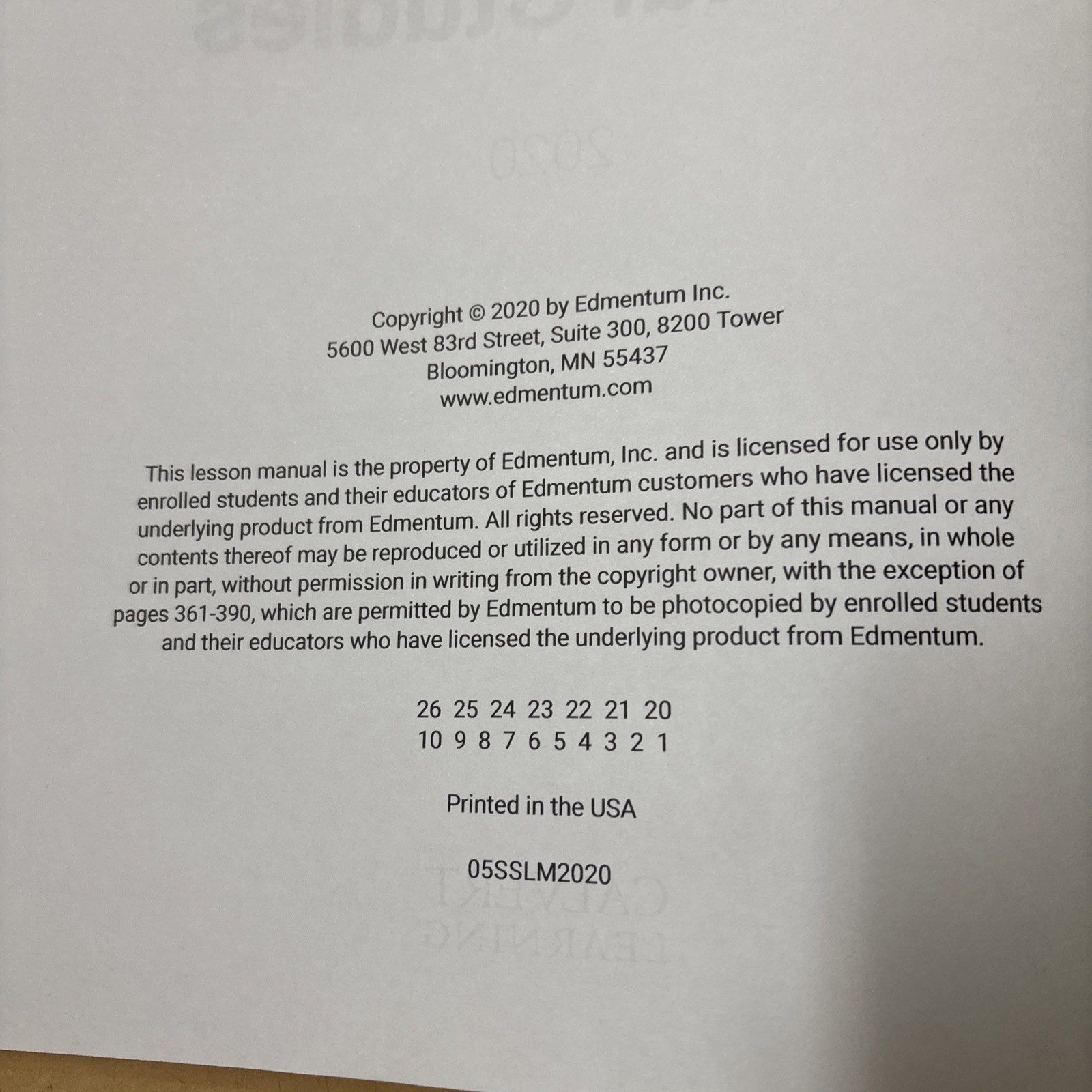 Grade 5 Social Studies Calvert Learning Edmentum 2020 Very Good Spiral Bound