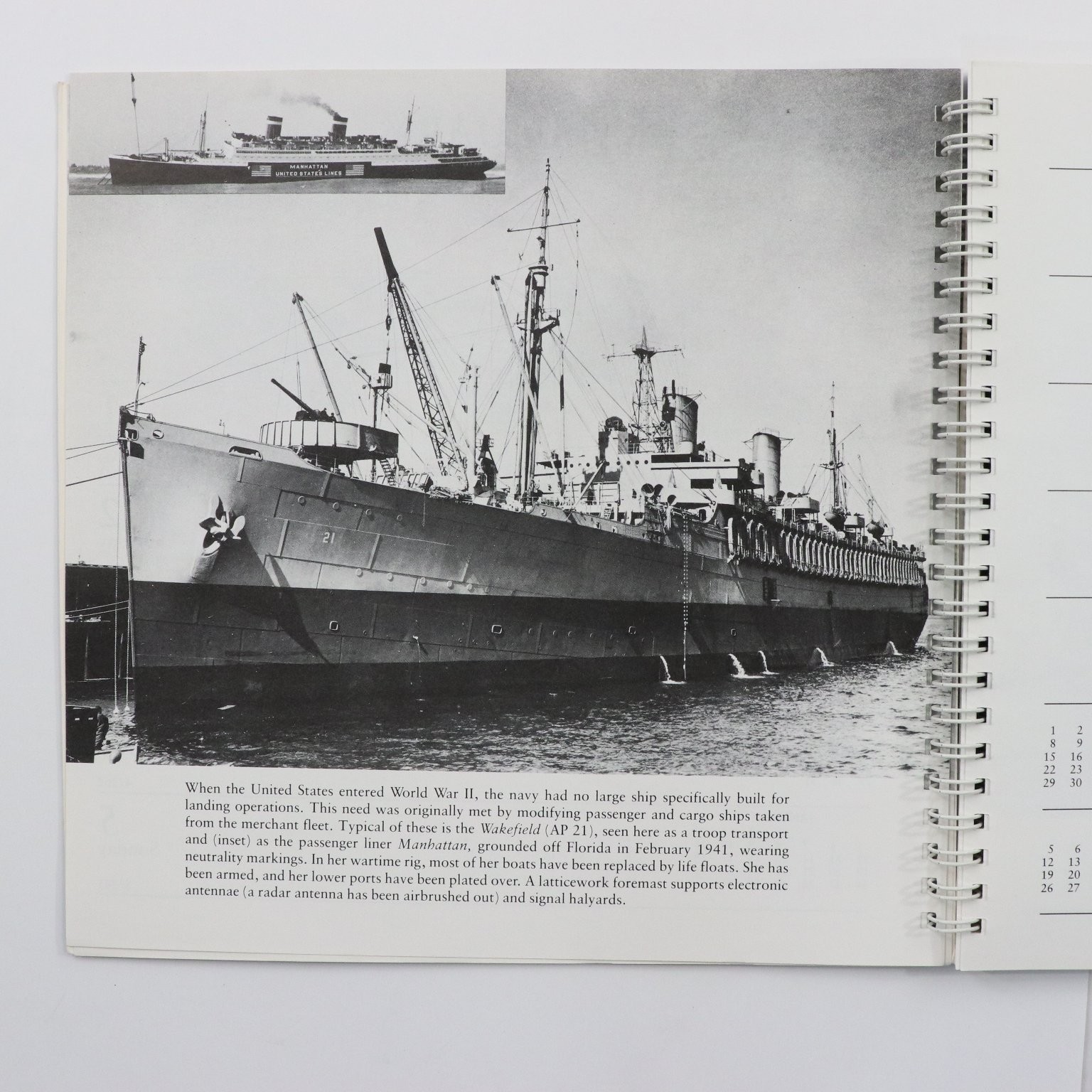 U.S. Naval Institute Engagement Calendar 1992 WWII Amphibious Operations USED