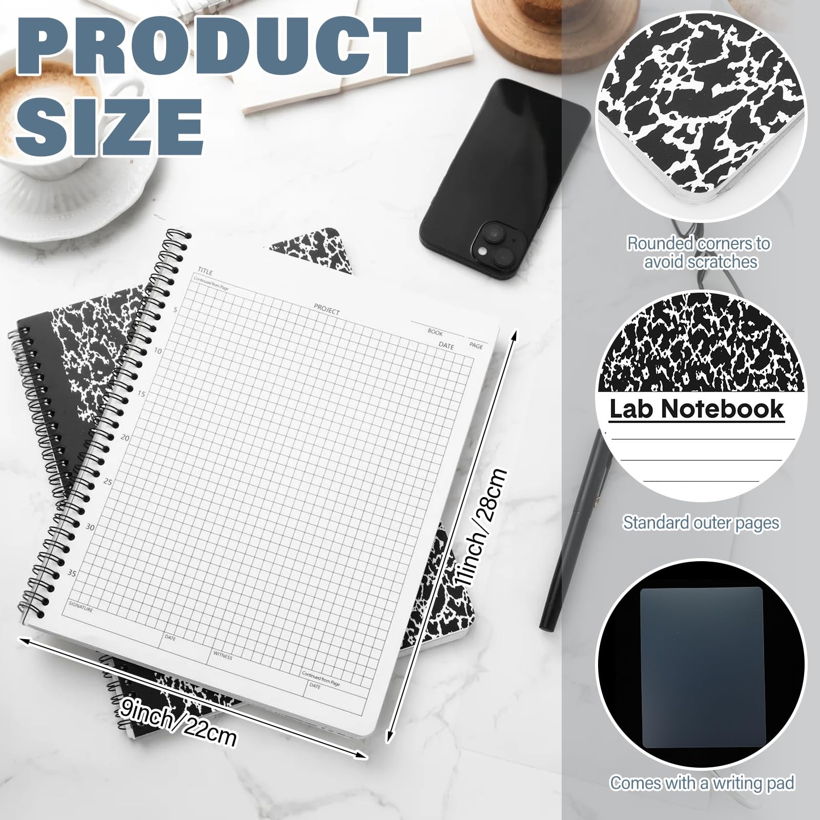 2 Pack Carbonless Lab Notebook Carbon Copy 8.5” x 11” 50 Sets of Pages 100 …