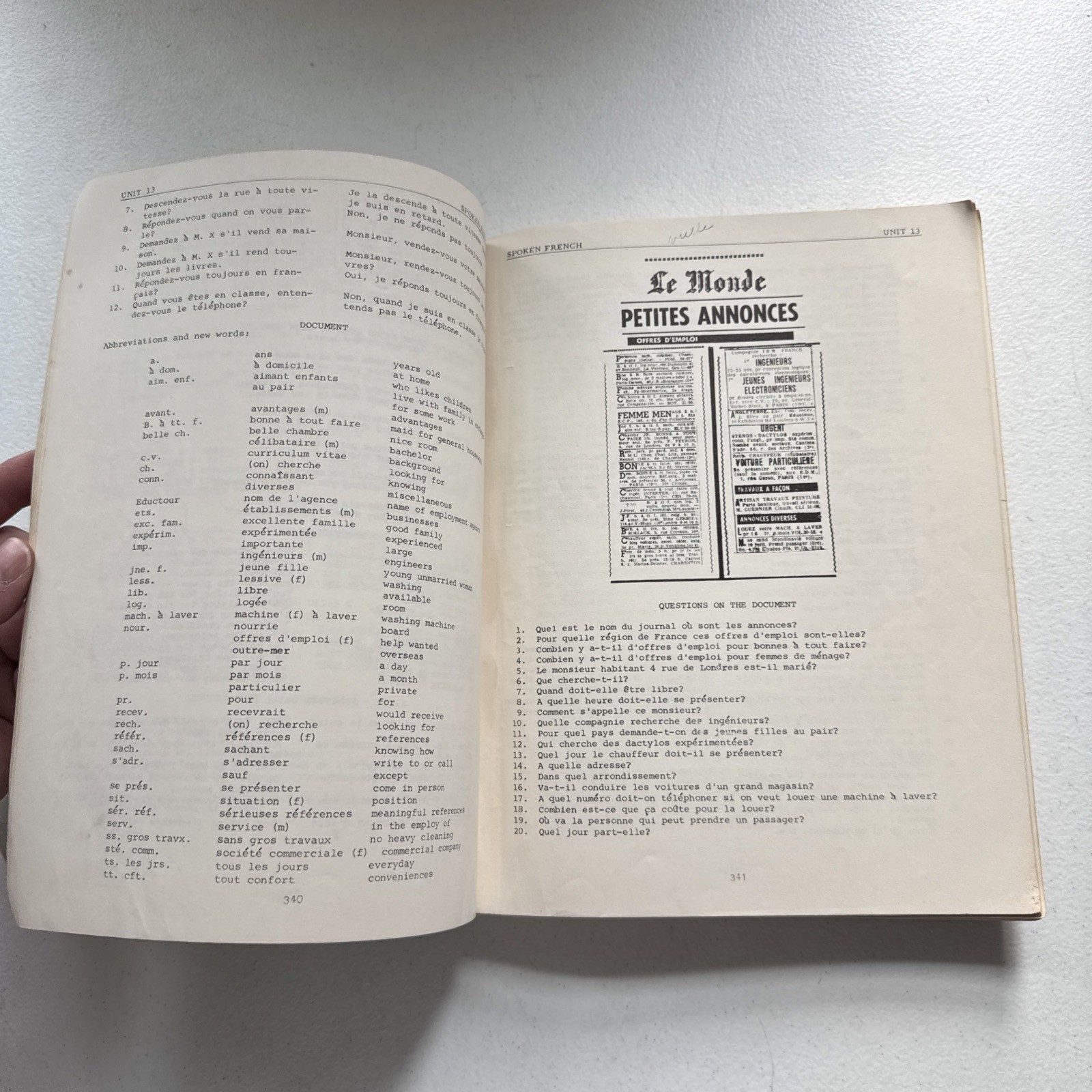 Foreign Service Insitute French Basic Course Units 13-24 1960